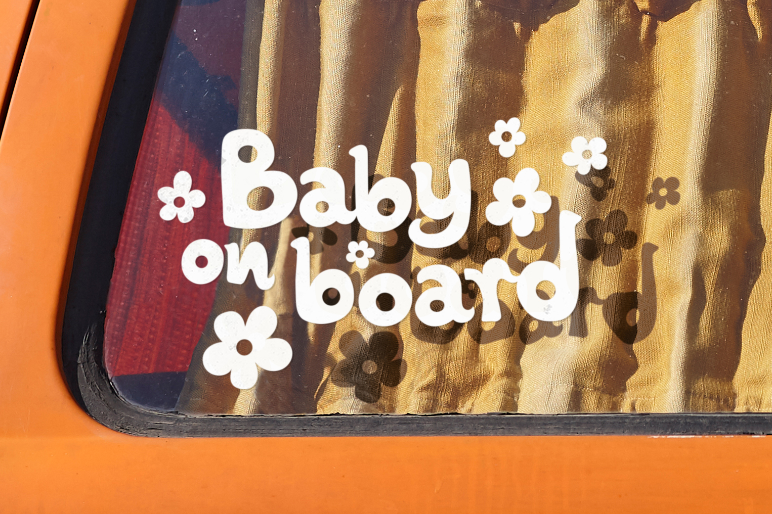 Baby On Board - Flower Power Car Decal